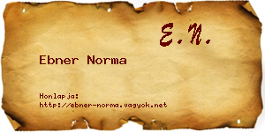 Ebner Norma névjegykártya